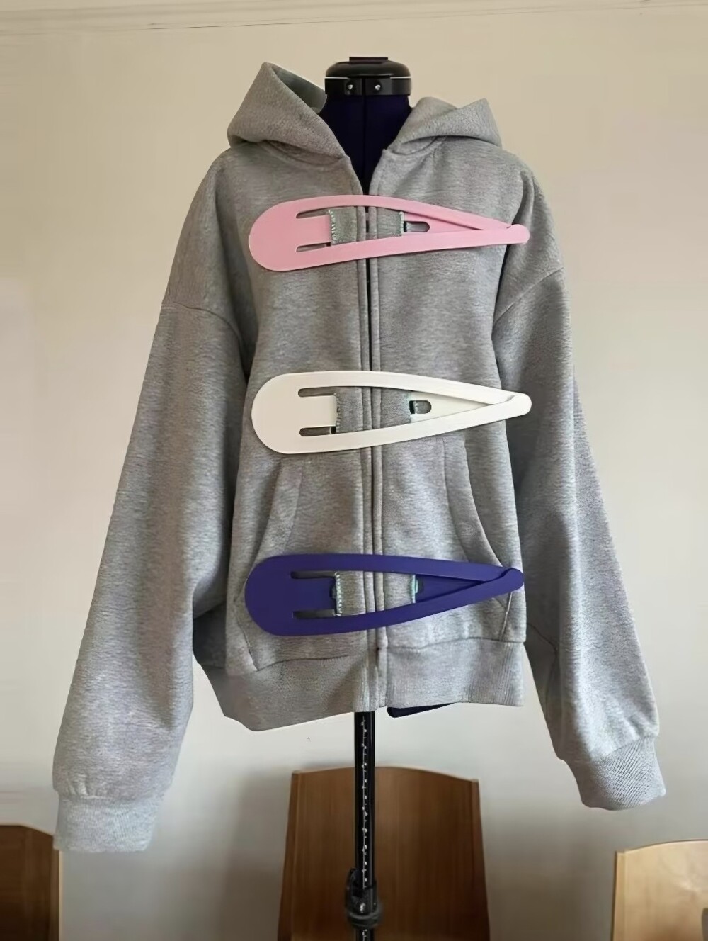 Women'S Casual Fashion Design Sweatshirt Long Sleeve Loose Zip-Up Hooded Jacket